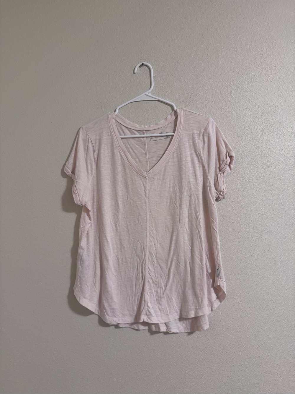 Eddie Bauer Pale Pink V-Neck Short Sleeve Tee